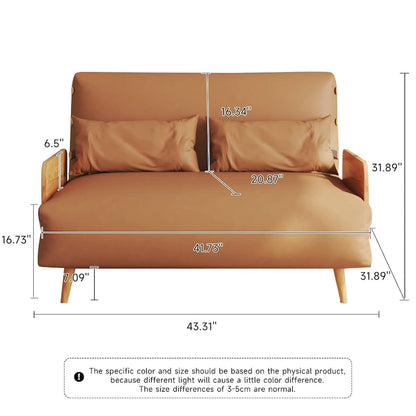 JASIWAY 43.3 Upholstered Loveseat Sofa Bed, Beige