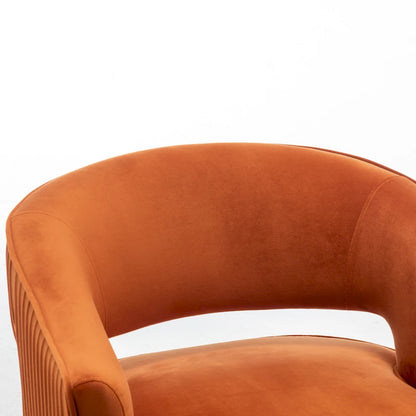 SEYNAR Modern Velvet Accent Arm Vanity Chair with Wingback and Gold Legs for Living Room