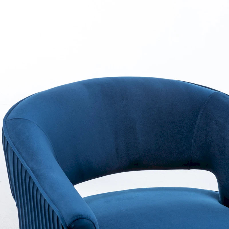 SEYNAR Modern Velvet Accent Arm Vanity Chair with Wingback and Gold Legs for Living Room