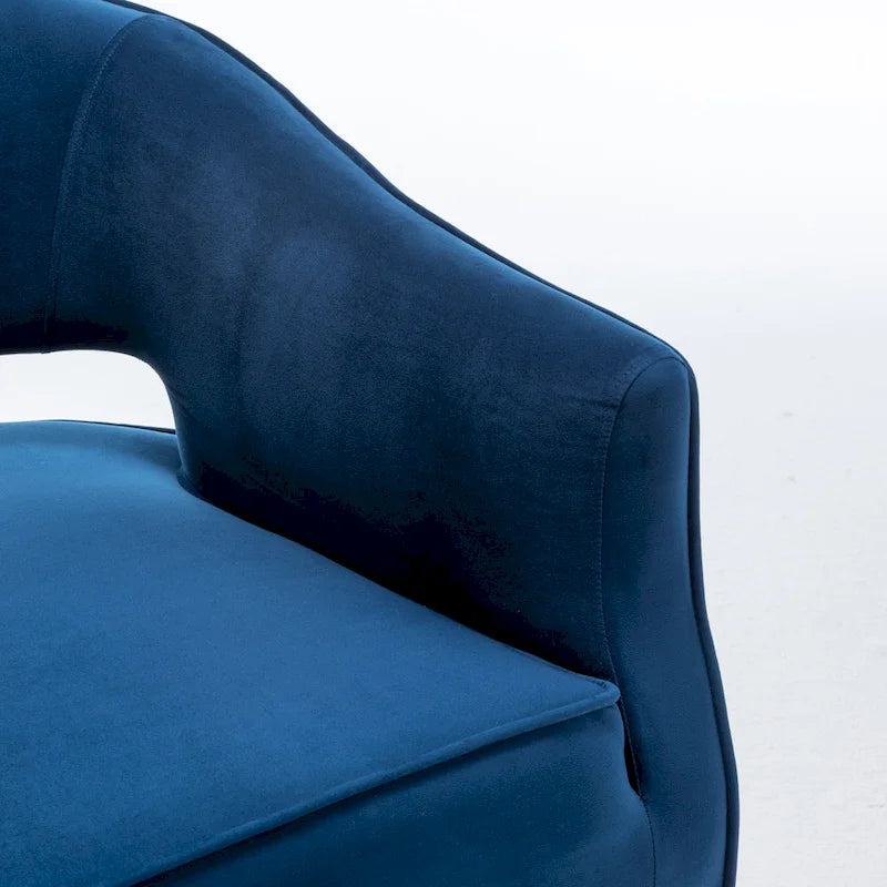 SEYNAR Modern Velvet Accent Arm Vanity Chair with Wingback and Gold Legs for Living Room