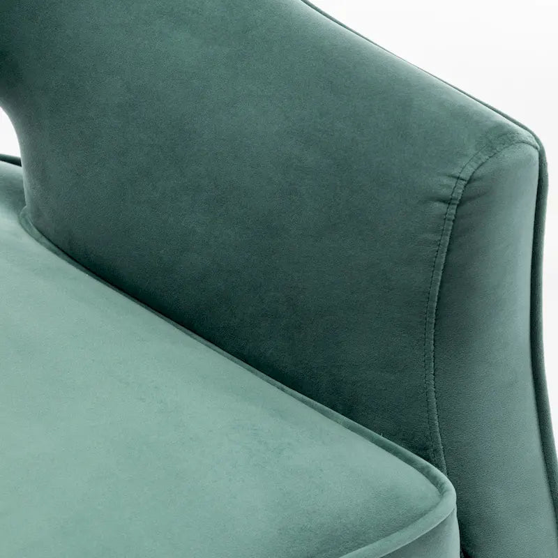 SEYNAR Modern Velvet Accent Arm Vanity Chair with Wingback and Gold Legs for Living Room