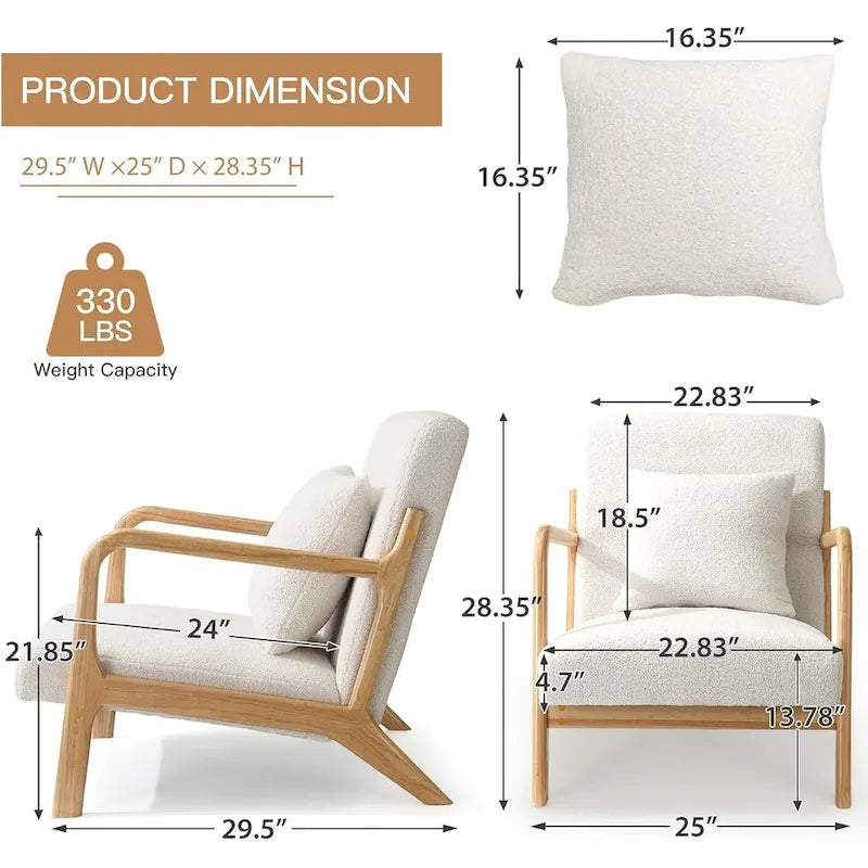 AECOJOY Mid Century Modern Living Room Reading Comfy Lounge Chairs