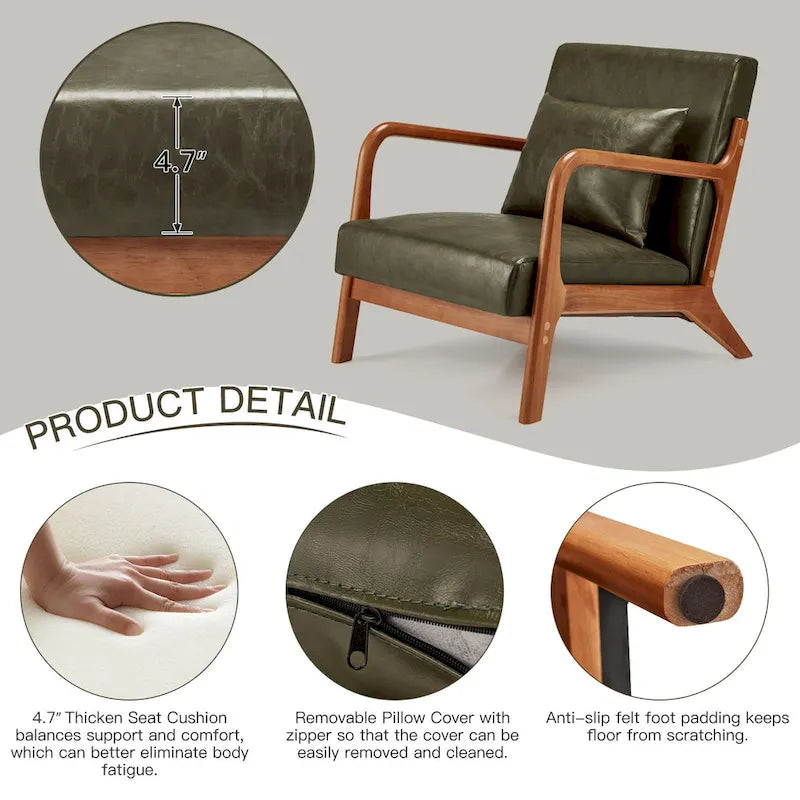 AECOJOY Mid Century Modern Living Room Reading Comfy Lounge Chairs