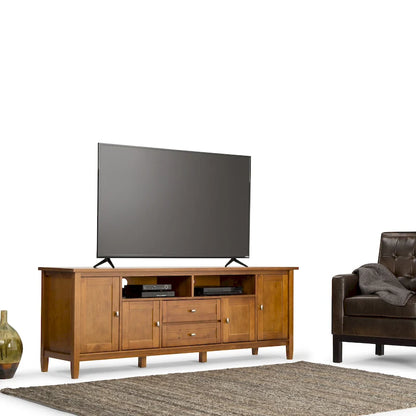WYNDENHALL Norfolk SOLID WOOD 72 inch Wide TV Media Stand For TVs up to 80 inches - 72 W x 17.5 D x 26 H