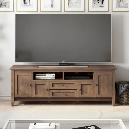 WYNDENHALL Norfolk SOLID WOOD 72 inch Wide TV Media Stand For TVs up to 80 inches - 72 W x 17.5 D x 26 H