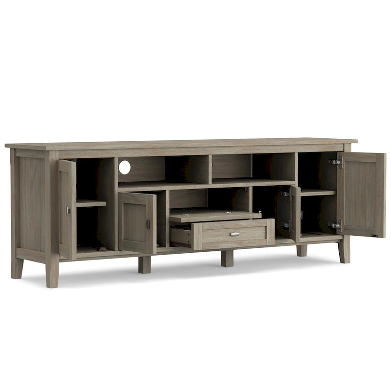 WYNDENHALL Norfolk SOLID WOOD 72 inch Wide TV Media Stand For TVs up to 80 inches - 72 W x 17.5 D x 26 H