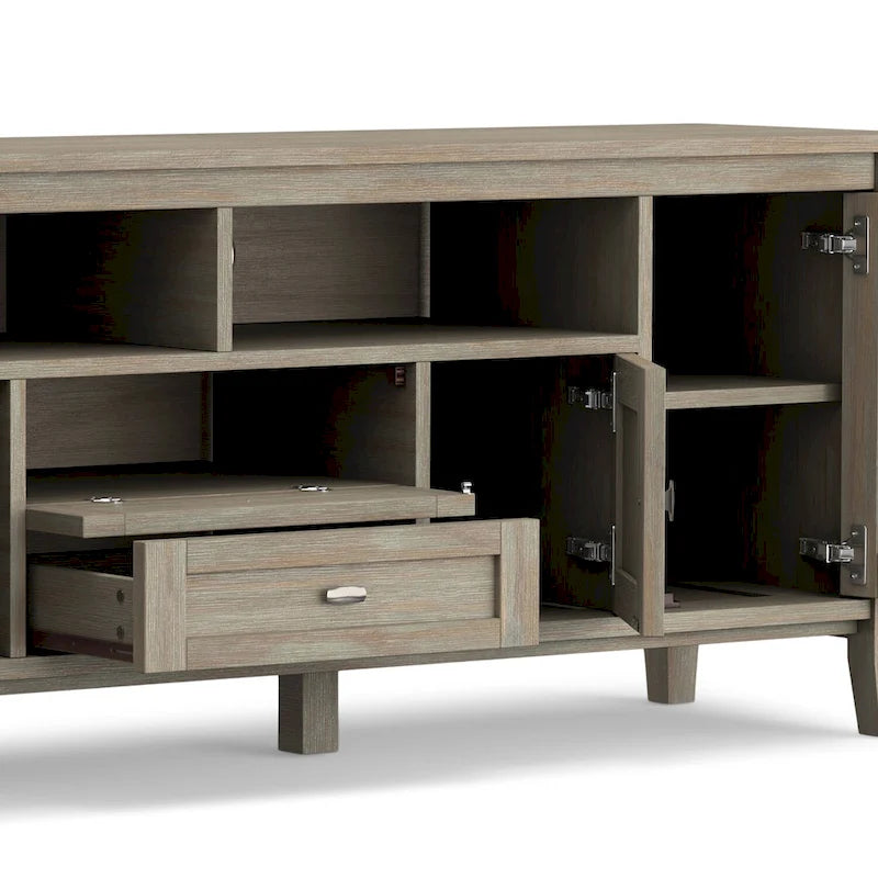 WYNDENHALL Norfolk SOLID WOOD 72 inch Wide TV Media Stand For TVs up to 80 inches - 72 W x 17.5 D x 26 H