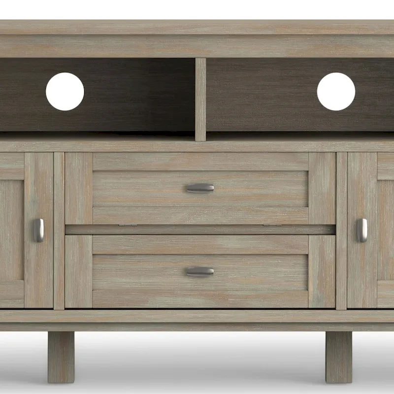 WYNDENHALL Norfolk SOLID WOOD 72 inch Wide TV Media Stand For TVs up to 80 inches - 72 W x 17.5 D x 26 H