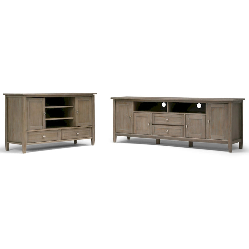 WYNDENHALL Norfolk SOLID WOOD 72 inch Wide TV Media Stand For TVs up to 80 inches - 72 W x 17.5 D x 26 H