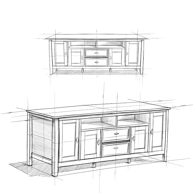 WYNDENHALL Norfolk SOLID WOOD 72 inch Wide TV Media Stand For TVs up to 80 inches - 72 W x 17.5 D x 26 H