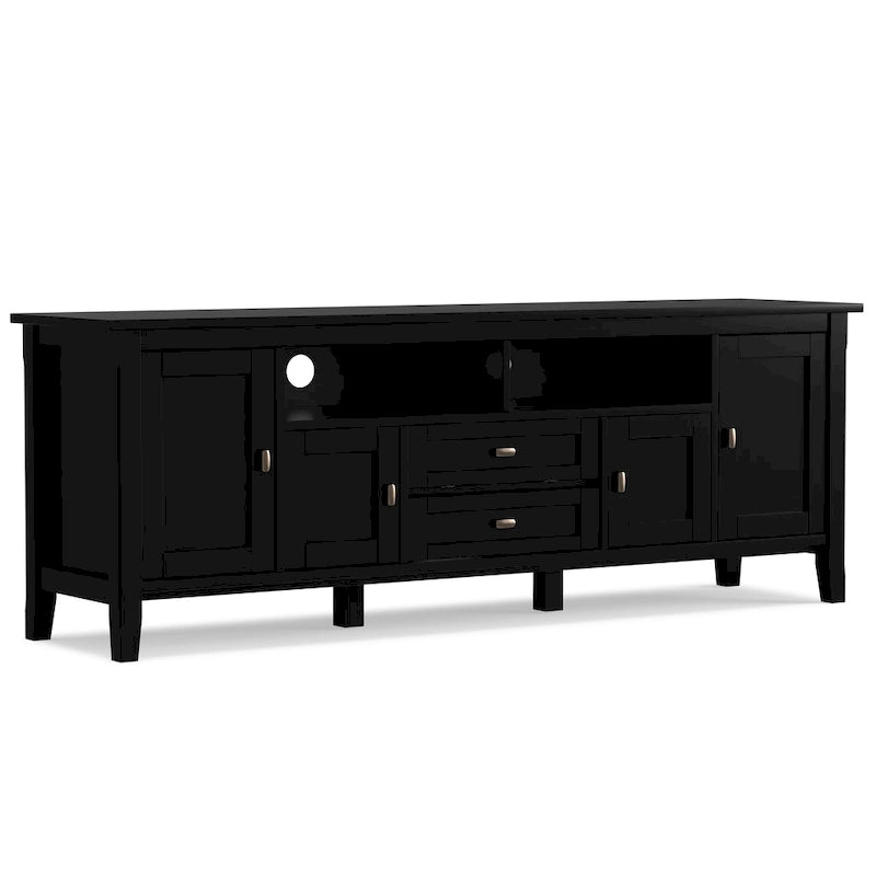 WYNDENHALL Norfolk SOLID WOOD 72 inch Wide TV Media Stand For TVs up to 80 inches - 72 W x 17.5 D x 26 H