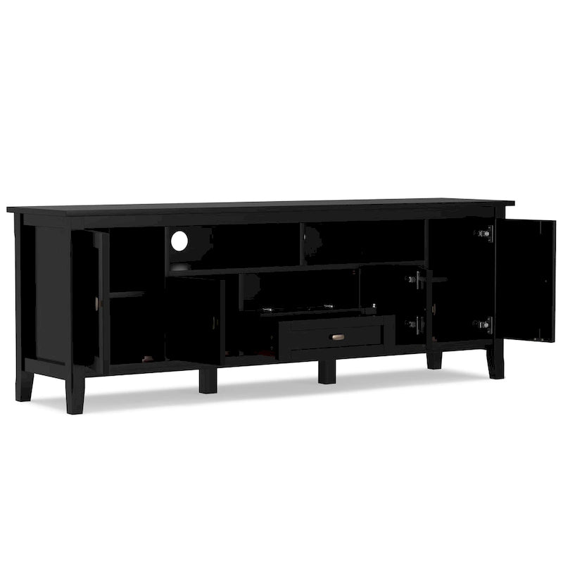 WYNDENHALL Norfolk SOLID WOOD 72 inch Wide TV Media Stand For TVs up to 80 inches - 72 W x 17.5 D x 26 H