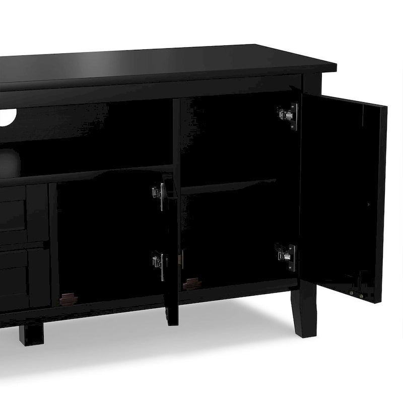 WYNDENHALL Norfolk SOLID WOOD 72 inch Wide TV Media Stand For TVs up to 80 inches - 72 W x 17.5 D x 26 H