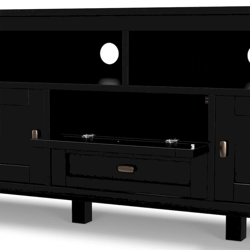 WYNDENHALL Norfolk SOLID WOOD 72 inch Wide TV Media Stand For TVs up to 80 inches - 72 W x 17.5 D x 26 H
