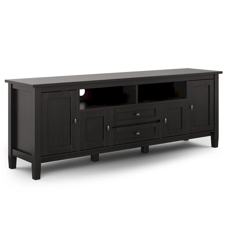 WYNDENHALL Norfolk SOLID WOOD 72 inch Wide TV Media Stand For TVs up to 80 inches - 72 W x 17.5 D x 26 H