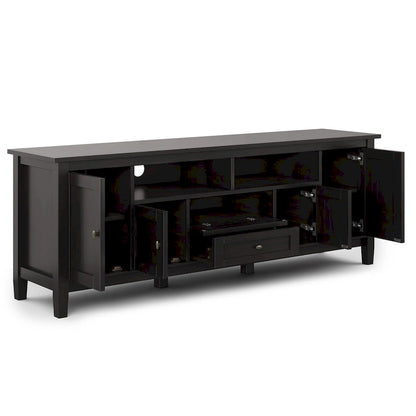 WYNDENHALL Norfolk SOLID WOOD 72 inch Wide TV Media Stand For TVs up to 80 inches - 72 W x 17.5 D x 26 H