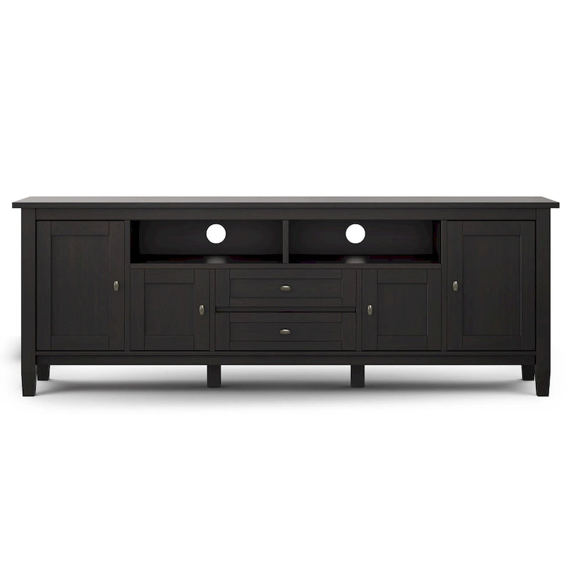 WYNDENHALL Norfolk SOLID WOOD 72 inch Wide TV Media Stand For TVs up to 80 inches - 72 W x 17.5 D x 26 H