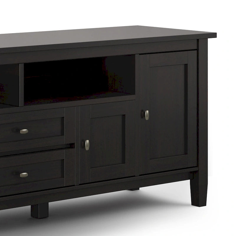 WYNDENHALL Norfolk SOLID WOOD 72 inch Wide TV Media Stand For TVs up to 80 inches - 72 W x 17.5 D x 26 H