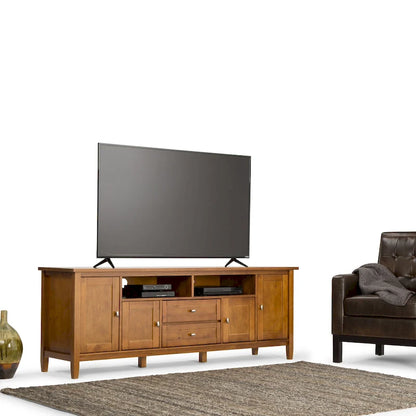 WYNDENHALL Norfolk SOLID WOOD 72 inch Wide TV Media Stand For TVs up to 80 inches - 72 W x 17.5 D x 26 H