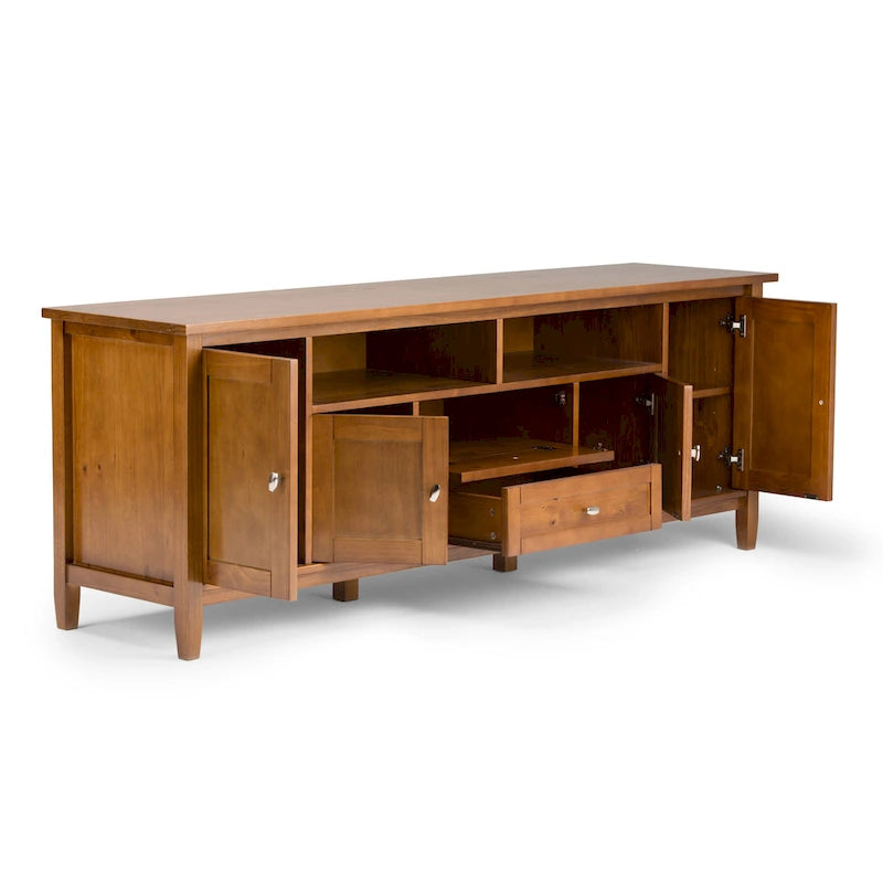 WYNDENHALL Norfolk SOLID WOOD 72 inch Wide TV Media Stand For TVs up to 80 inches - 72 W x 17.5 D x 26 H