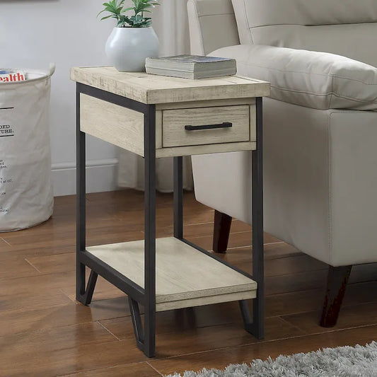 Mingard Rustic 20-inch Wood 1-Shelf and 1-Drawer Side Table by Furniture of America