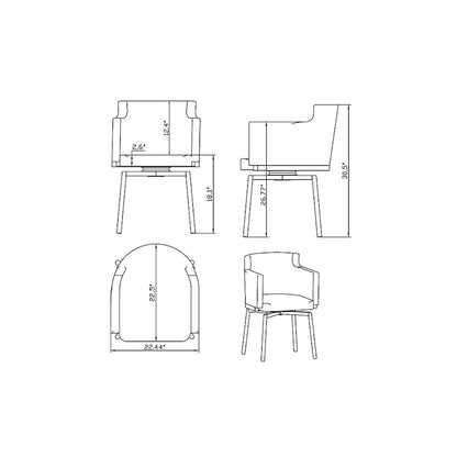 Somette Modern Club Arm Chair with Memory Swivel, Set of 2