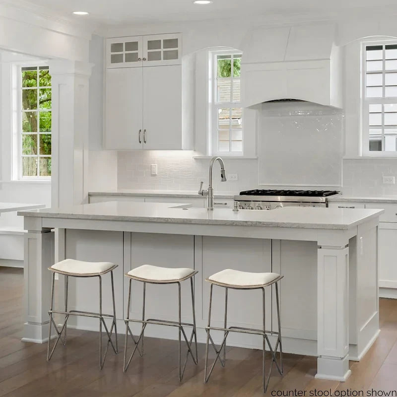 Katniss Cream Fabric Seat with Gold Metal Frame Counter Stool