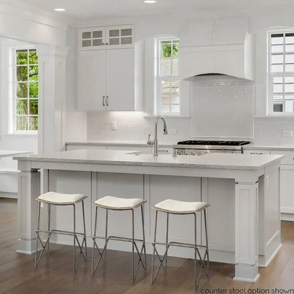 Katniss Cream Fabric Seat with Gold Metal Frame Counter Stool