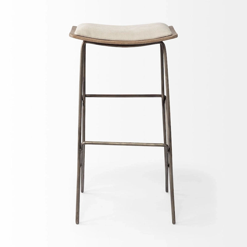 Katniss Cream Fabric Seat with Gold Metal Frame Counter Stool