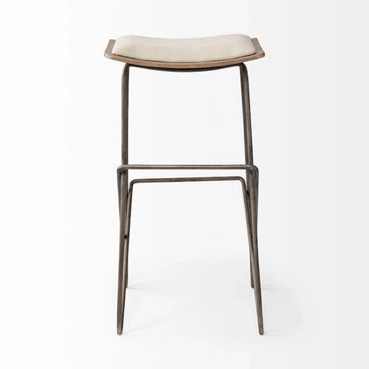 Katniss Cream Fabric Seat with Gold Metal Frame Counter Stool