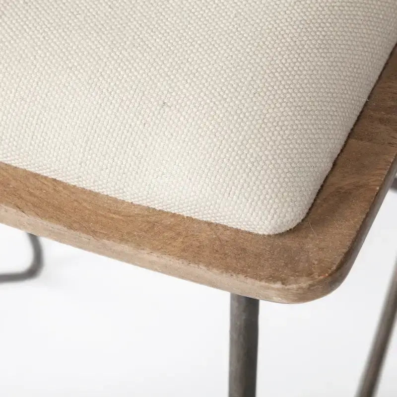 Katniss Cream Fabric Seat with Gold Metal Frame Counter Stool