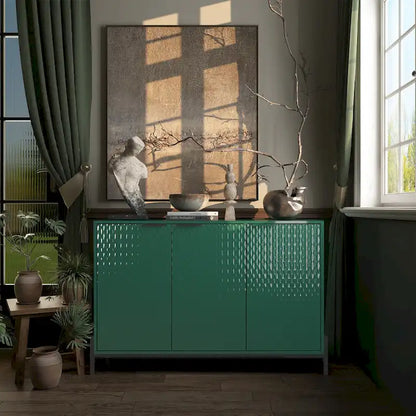 Clihome 3-Door High Gloss Buffets Sideboards with Adjustable Shelves