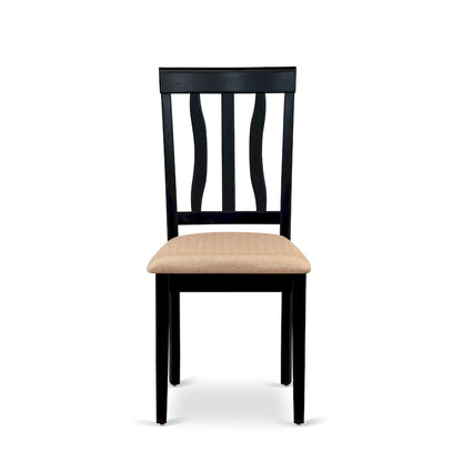 East West Furniture Dining Table Set- A Round Kitchen Table and Dining Chairs, Black & Cherry (Pieces & Seat Type Options)