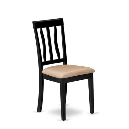 East West Furniture Dining Table Set- A Round Kitchen Table and Dining Chairs, Black & Cherry (Pieces & Seat Type Options)