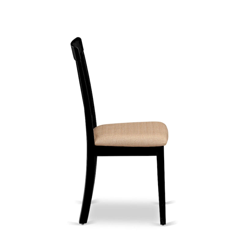 East West Furniture Dining Table Set- A Round Kitchen Table and Dining Chairs, Black & Cherry (Pieces & Seat Type Options)