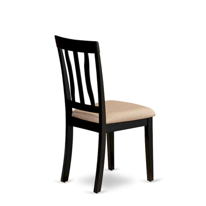 East West Furniture Dining Table Set- A Round Kitchen Table and Dining Chairs, Black & Cherry (Pieces & Seat Type Options)