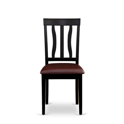 East West Furniture Dining Table Set- A Round Kitchen Table and Dining Chairs, Black & Cherry (Pieces & Seat Type Options)