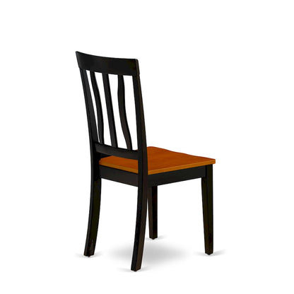 East West Furniture Dining Table Set- A Round Kitchen Table and Dining Chairs, Black & Cherry (Pieces & Seat Type Options)