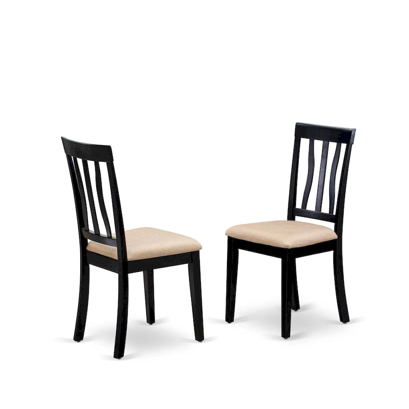 East West Furniture Dining Table Set- A Round Kitchen Table and Dining Chairs, Black & Cherry (Pieces & Seat Type Options)
