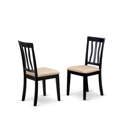 East West Furniture Dining Table Set- A Round Kitchen Table and Dining Chairs, Black & Cherry (Pieces & Seat Type Options)
