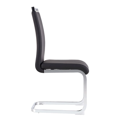 Dining Chair with C-shaped Chrome Metal Legs(Set of 4)