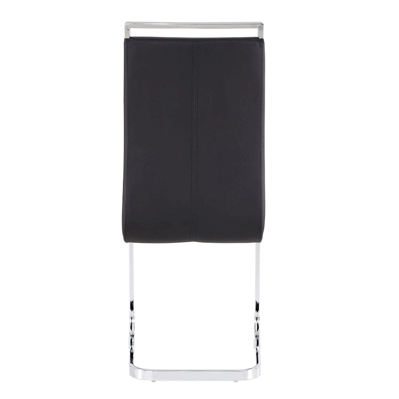 Dining Chair with C-shaped Chrome Metal Legs(Set of 4)