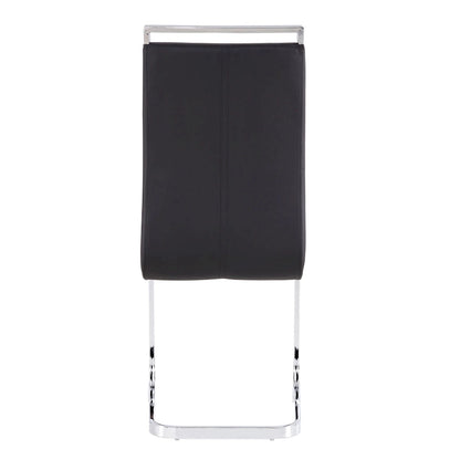 Dining Chair with C-shaped Chrome Metal Legs(Set of 4)