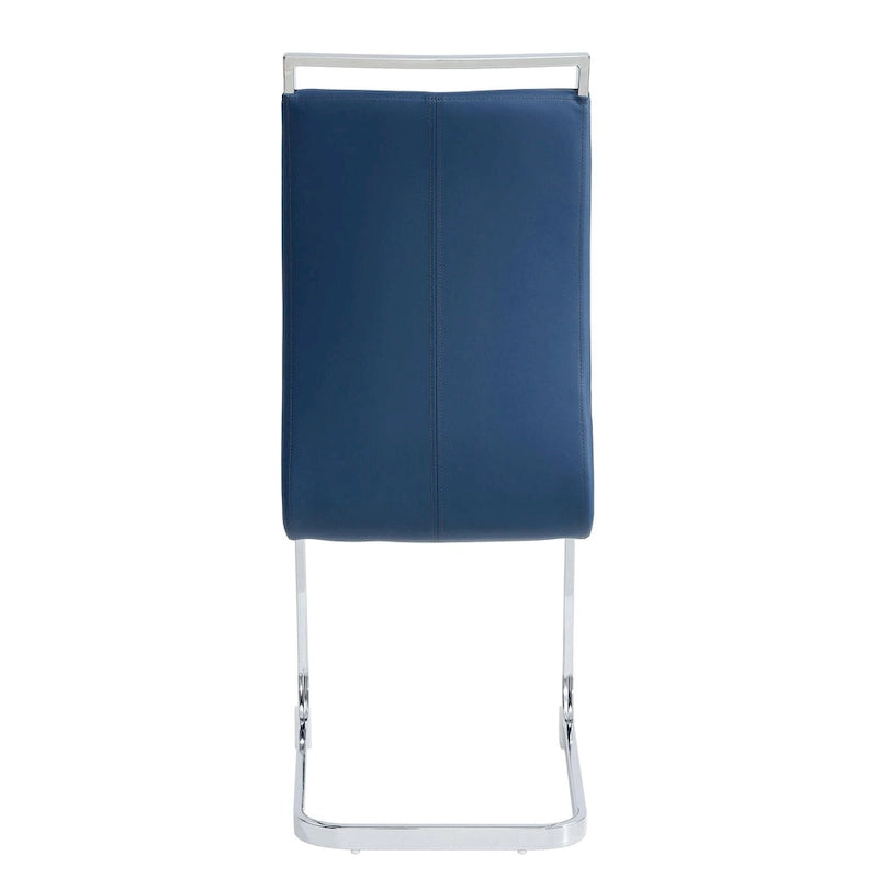 Dining Chair with C-shaped Chrome Metal Legs(Set of 4)