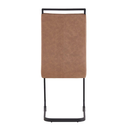 Dining Chair with C-shaped Chrome Metal Legs(Set of 4)