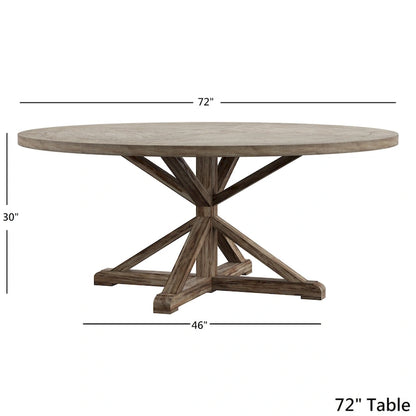 Benchwright Round Antique Grey Oak Dining Table by iNSPIRE Q Artisan