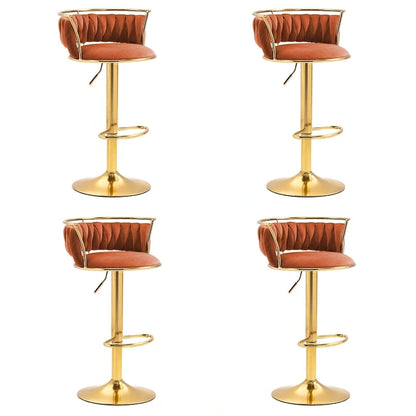 Modern Velvet AdjustableSwivel Bar Stools (Set of 4)