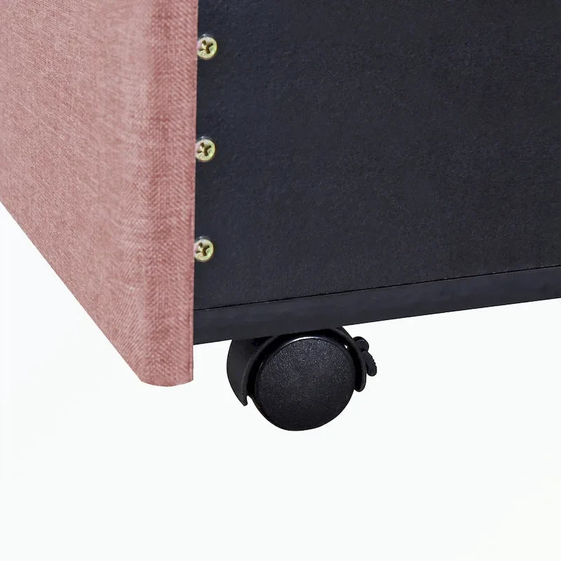 Queen Size Storage Bed Linen Upholstered Platform Bed with 3 Drawers