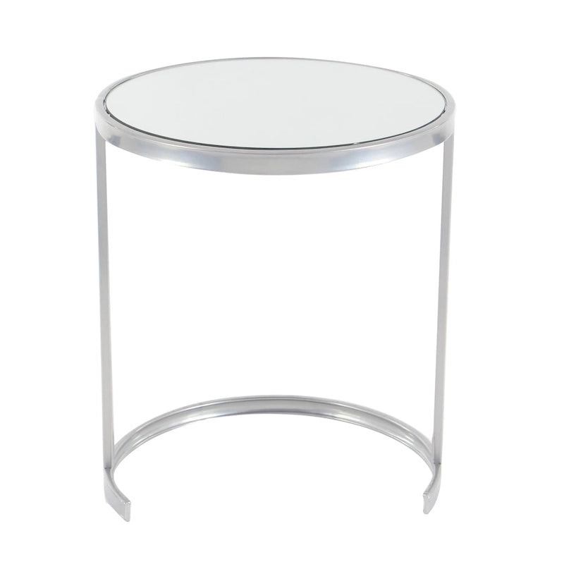 Metal Round Nesting Accent Table with Black Glass Top - Set of 3 Gold or Silver - Roche River Decor