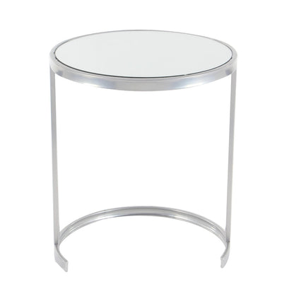 Metal Round Nesting Accent Table with Black Glass Top - Set of 3 Gold or Silver - Roche River Decor